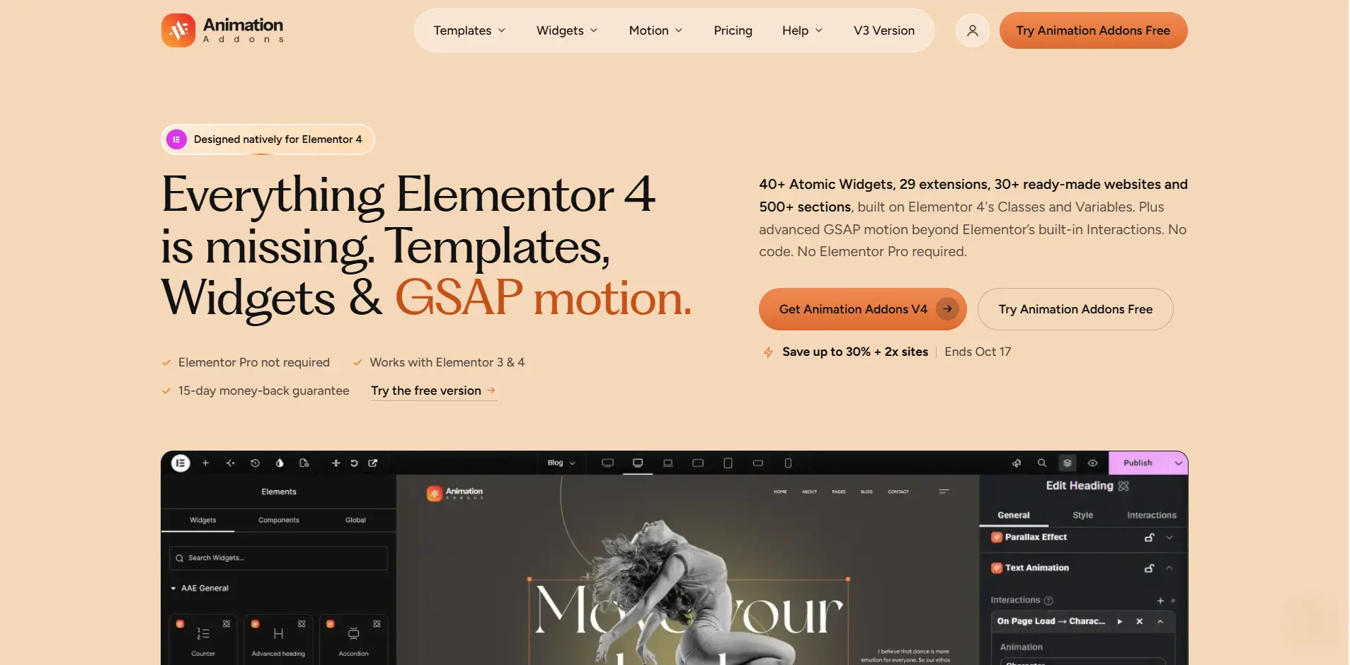 Animation addons for elementor