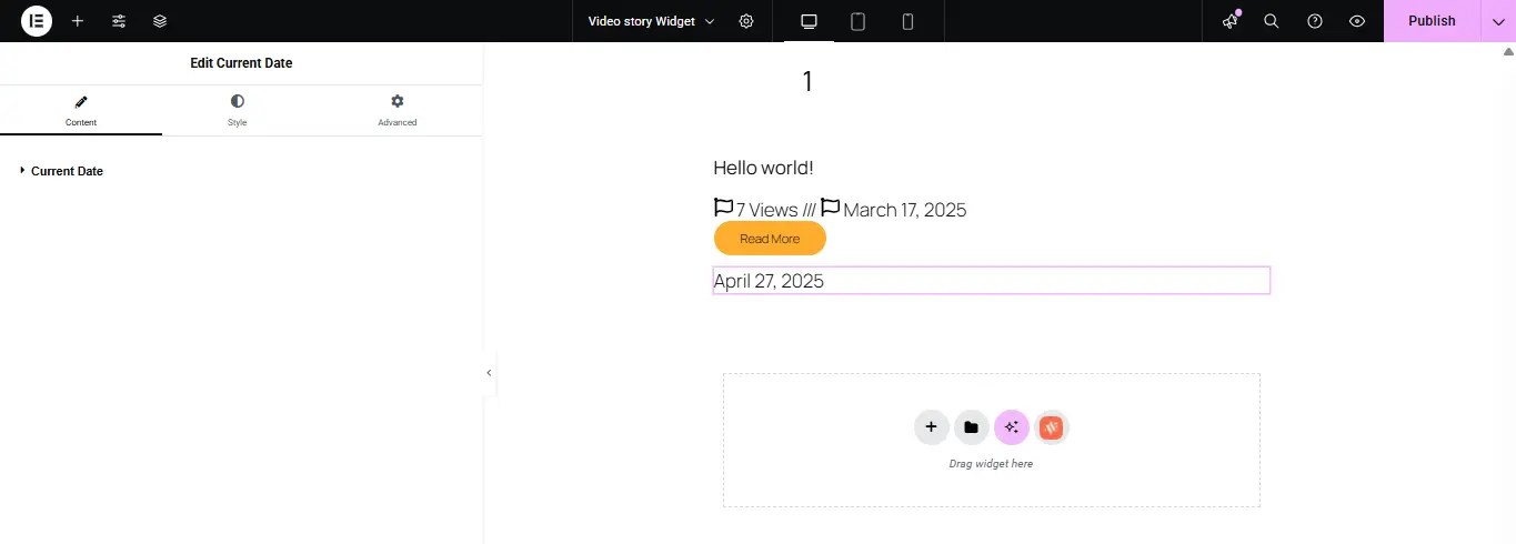 Current Date Widget 3