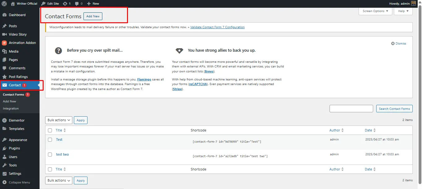 Contact Form 7 Widget 6