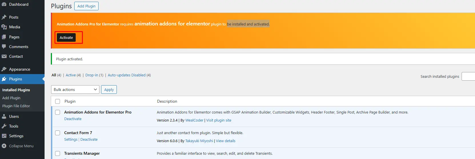 Activate Animation Addons Pro 2