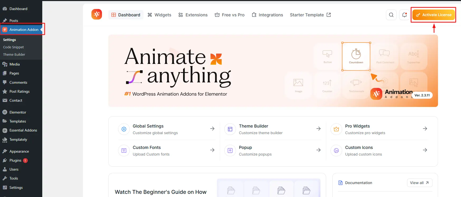 Activate Animation Addons Pro 4