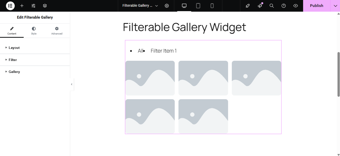 Filterable Gallery 3