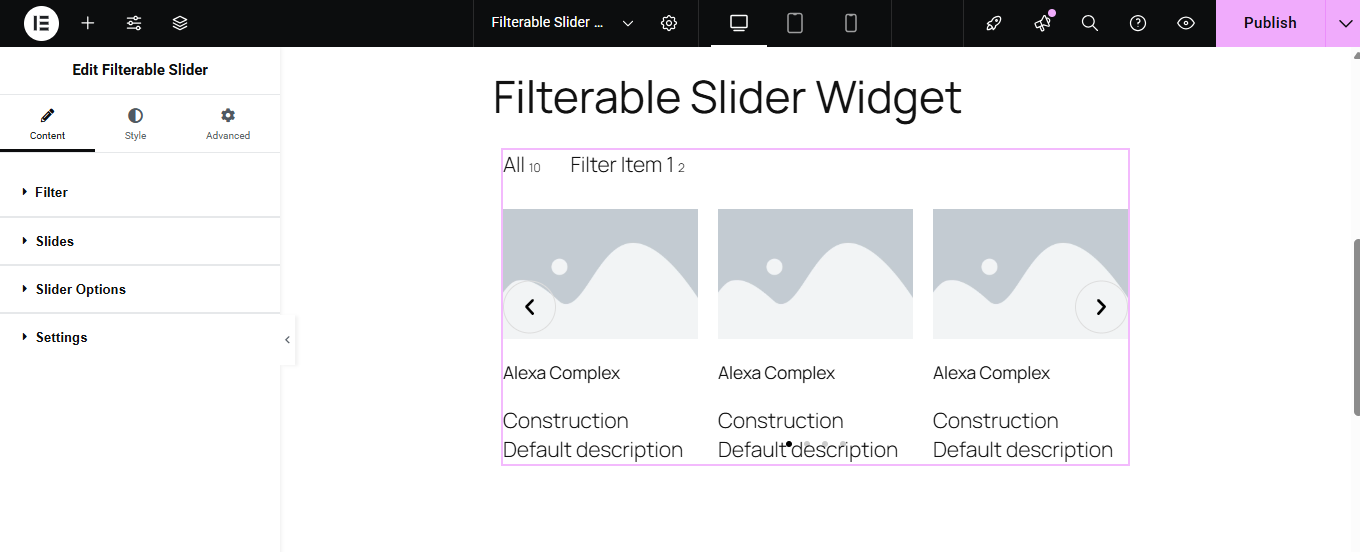 Filterable Slider 3