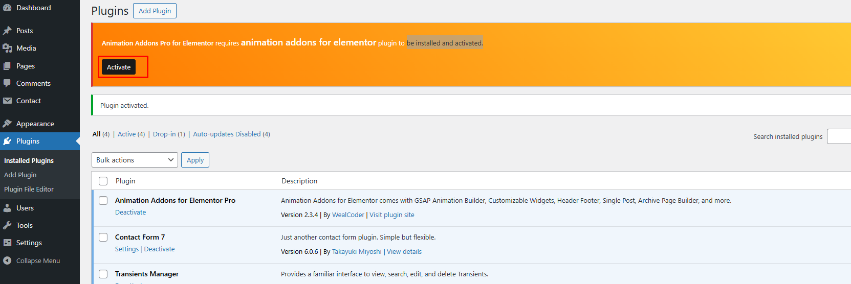 Install Animation Addons for Elementor Pro 2