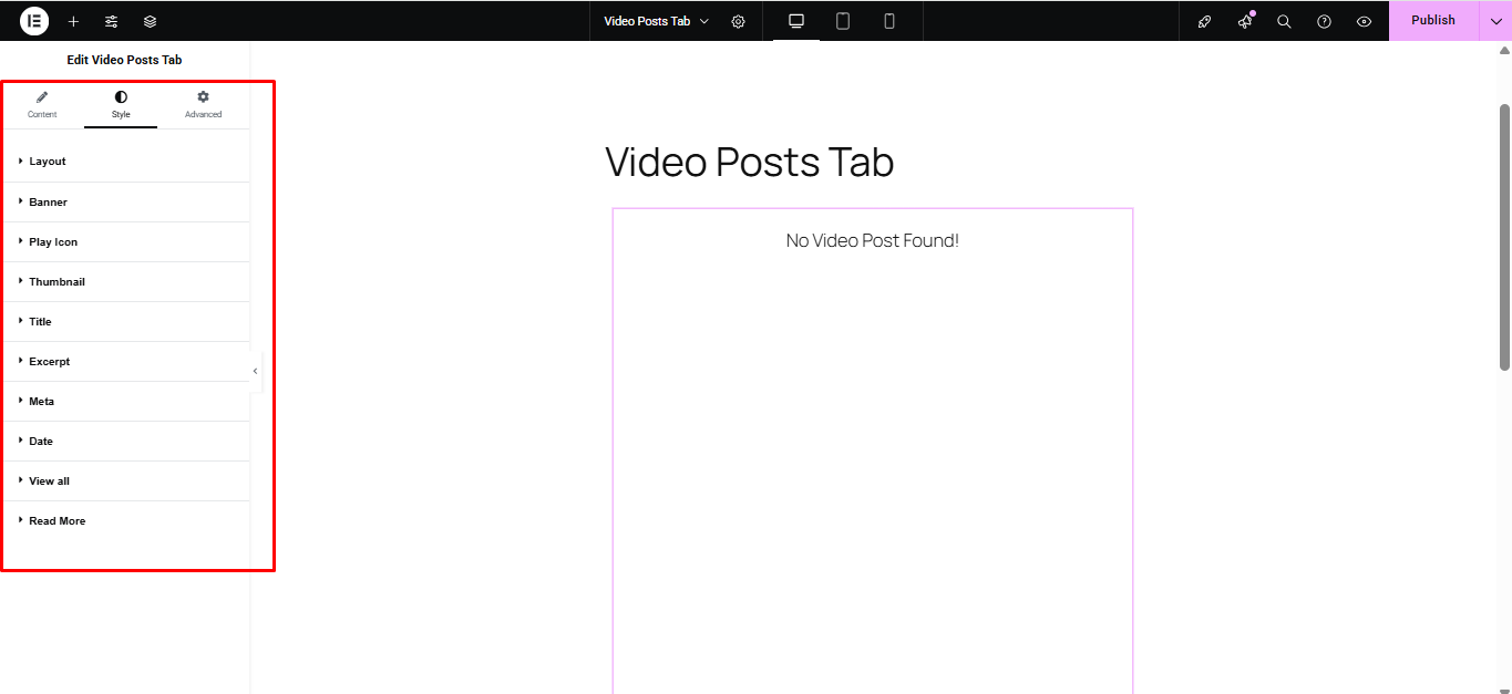 Video Posts Tab 6