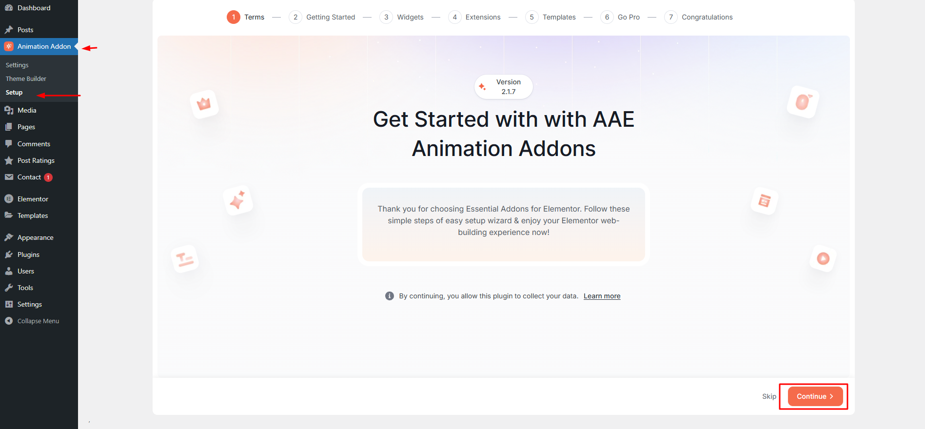 How to Configure Animation Addons for Elementor Features 1