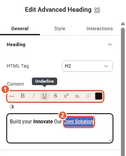 Formatting the selected words