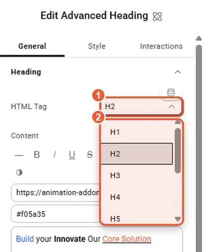 HTML tag list