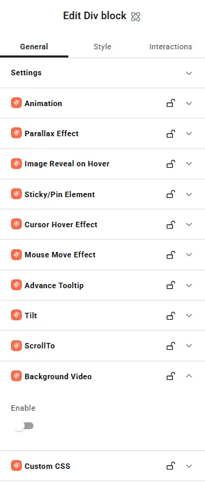 Background Video section