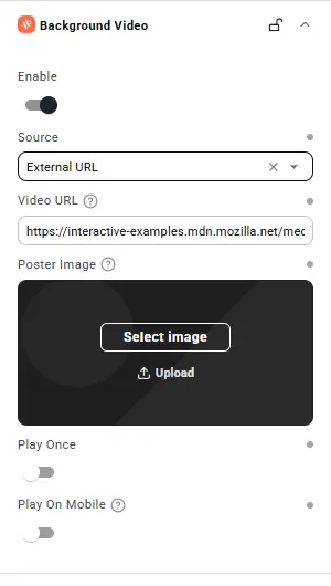 Background Video external URL