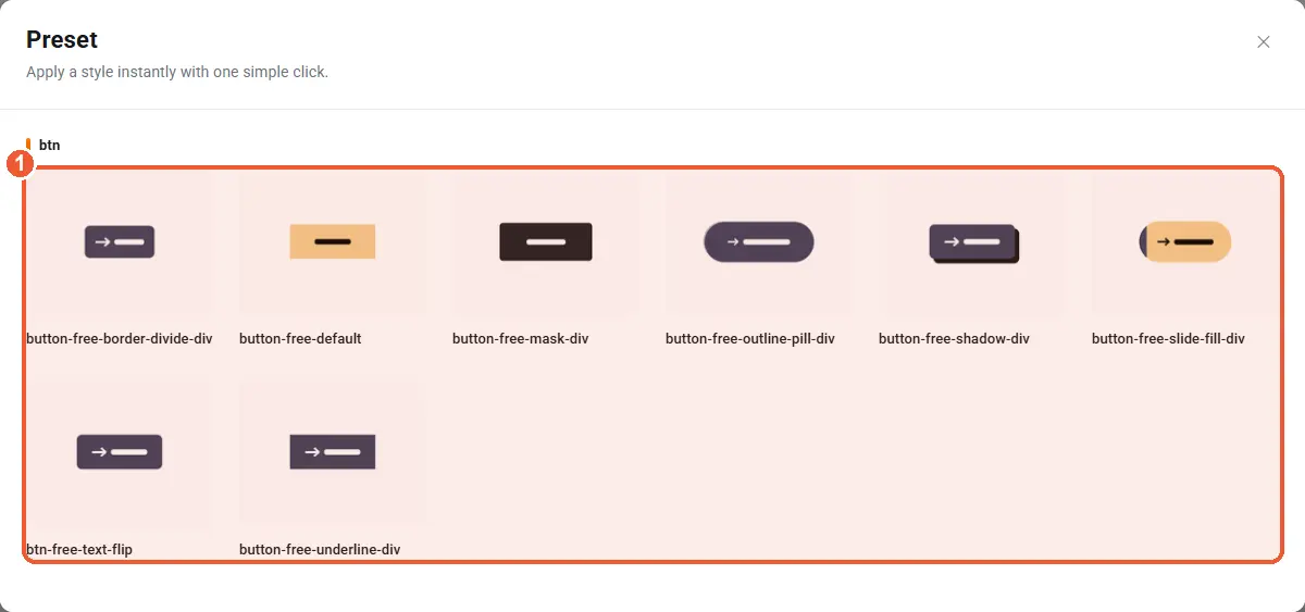 Button presets