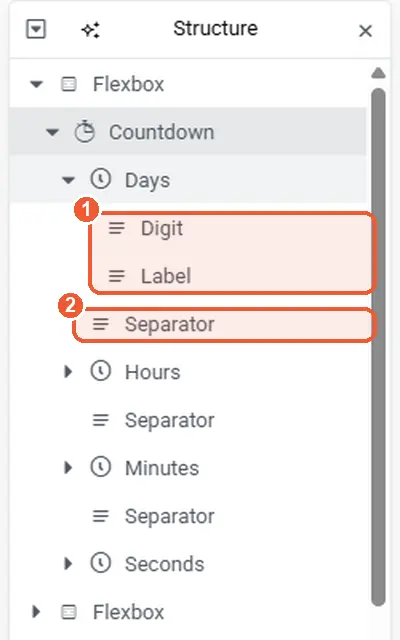 Countdown parts