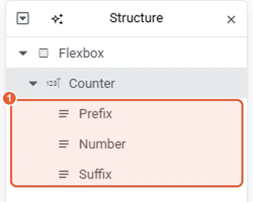 Counter parts in Structure panel