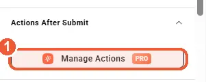 Manage Actions button