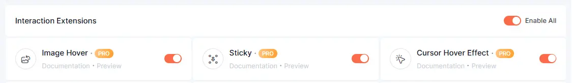 Enable Cursor Hover Effect extension
