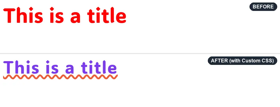 A heading before and after Custom CSS