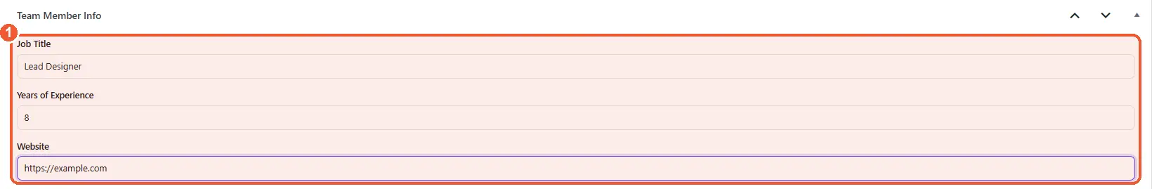 Fields on the page edit screen