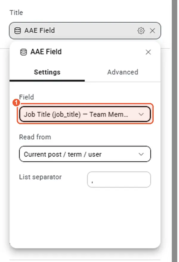 AAE Field tag settings