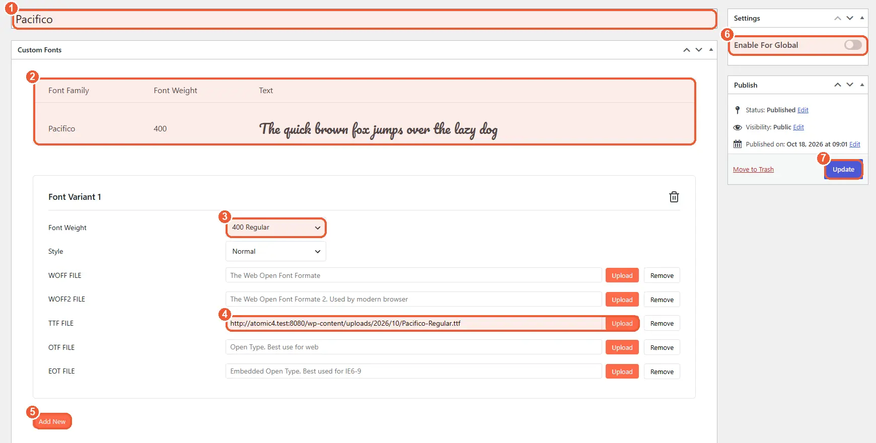 Add a custom font