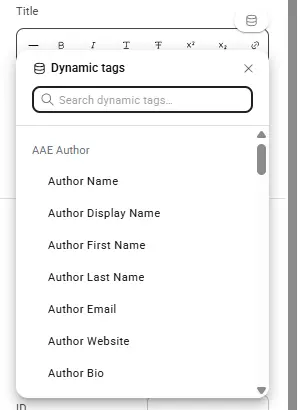 Dynamic tags list