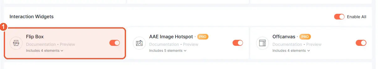 Enable the Flip Box widget