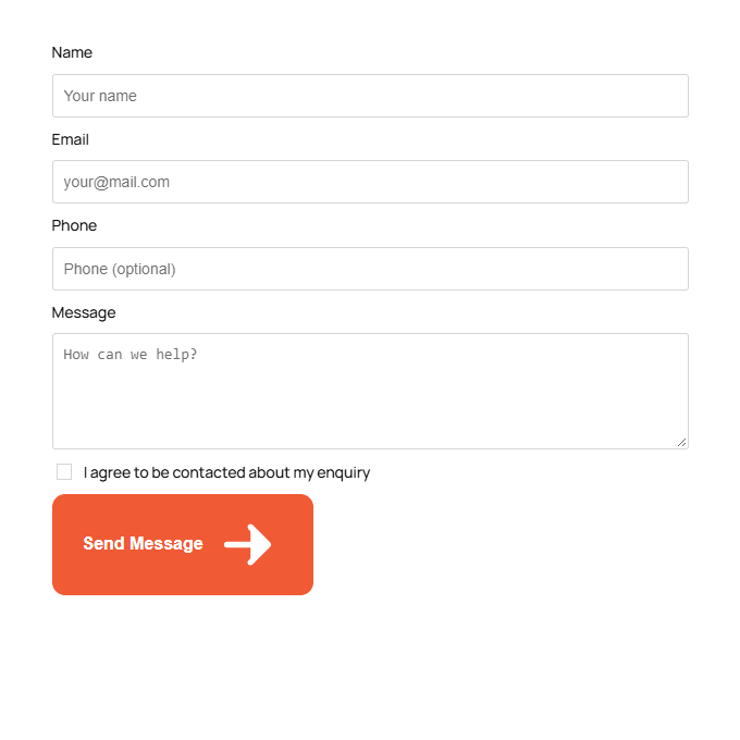 Form checking fields and sending a message