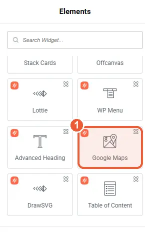 Google Maps in the Elements panel