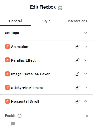 Horizontal Scroll section