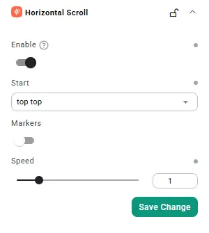 Horizontal Scroll settings