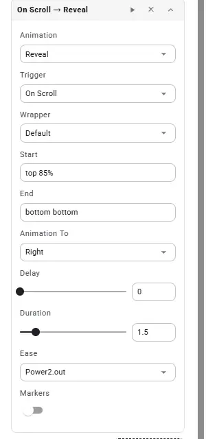 An interaction row