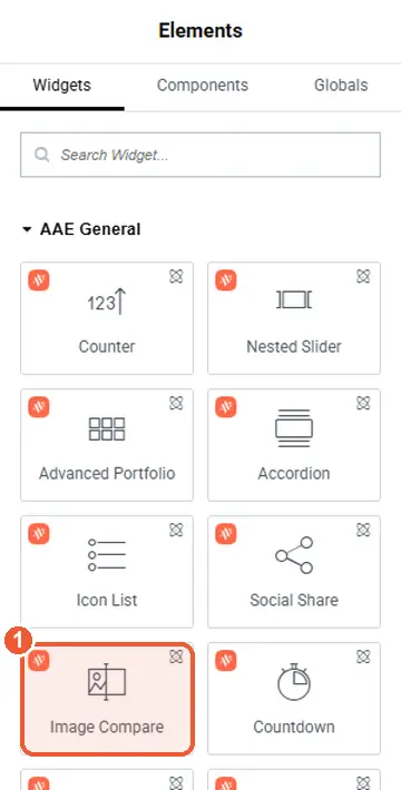 Image Compare in the Elements panel