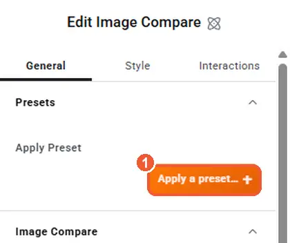 Apply a preset button