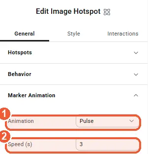 Marker animation settings