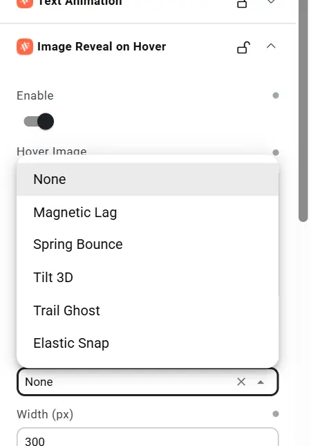 Animation Preset list