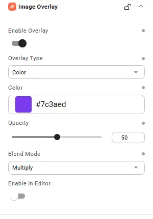Image Overlay color settings