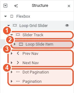 Loop Grid Slider parts