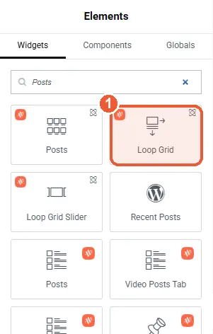 Loop Grid in the Elements panel