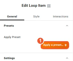 Apply a preset