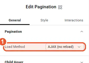 Pagination settings