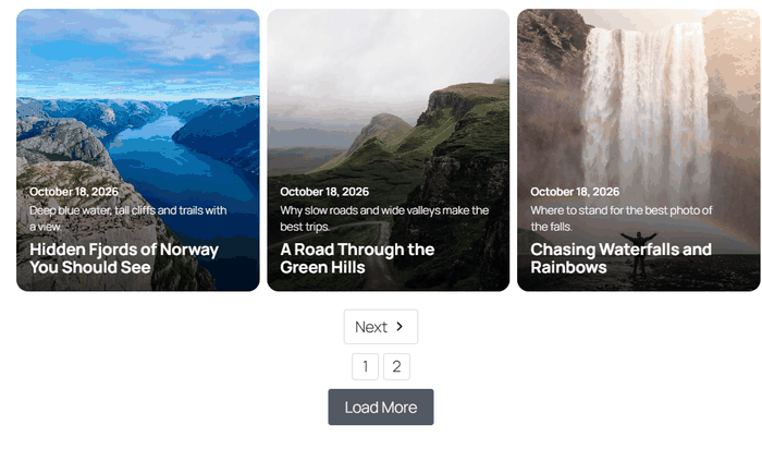 Loop Grid page buttons