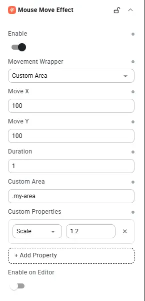 Custom Area and Custom Properties