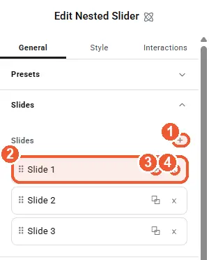 Nested Slider slides