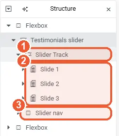Nested Slider parts