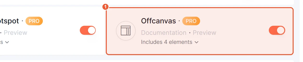 Enable the Offcanvas widget