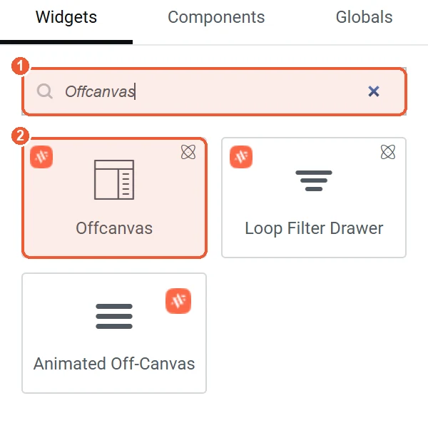 Find the Offcanvas widget