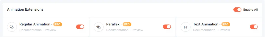 Enable Parallax extension