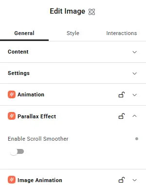 Parallax Effect section