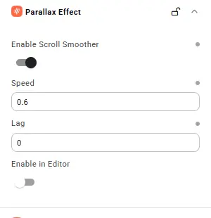 Parallax settings