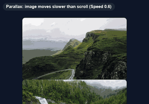 An image moving slower than the scroll