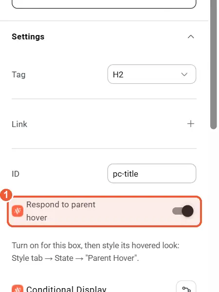 Respond to parent hover switch on a child